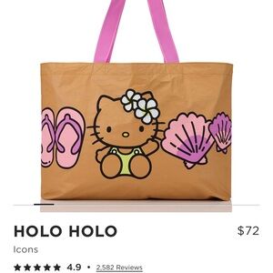 ALOHA Collection Hawaii Exclusive HELLO KITTY Holo Holo reversible tote NIB